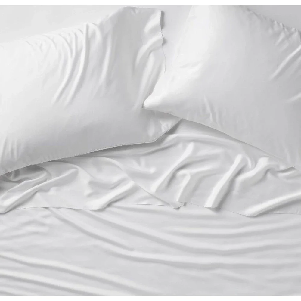 King 400 Thread Count Rayon from Bamboo Sheet Set White - Casaluna